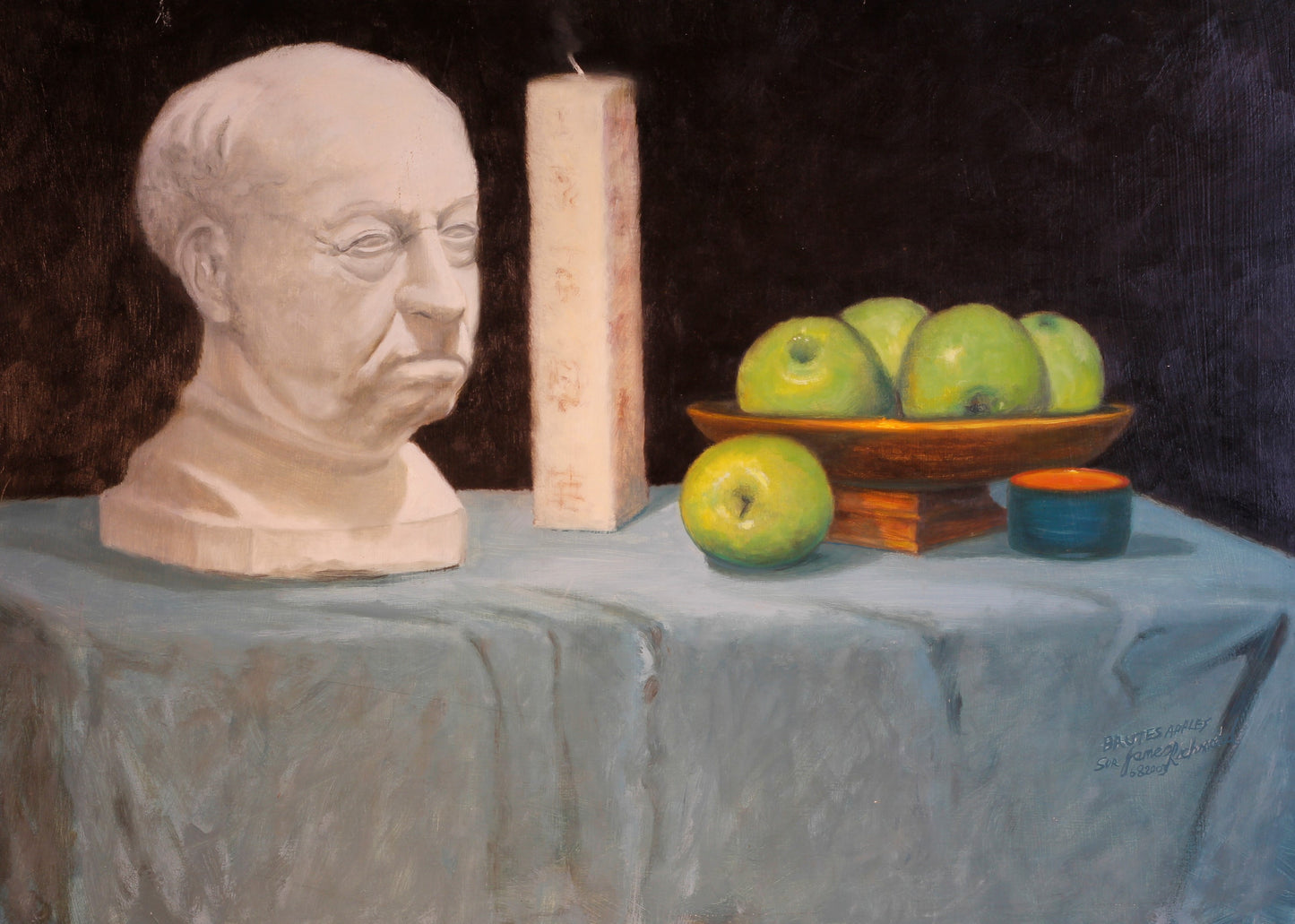 242 PLATO APPLES AND CANDLE STILLIFE