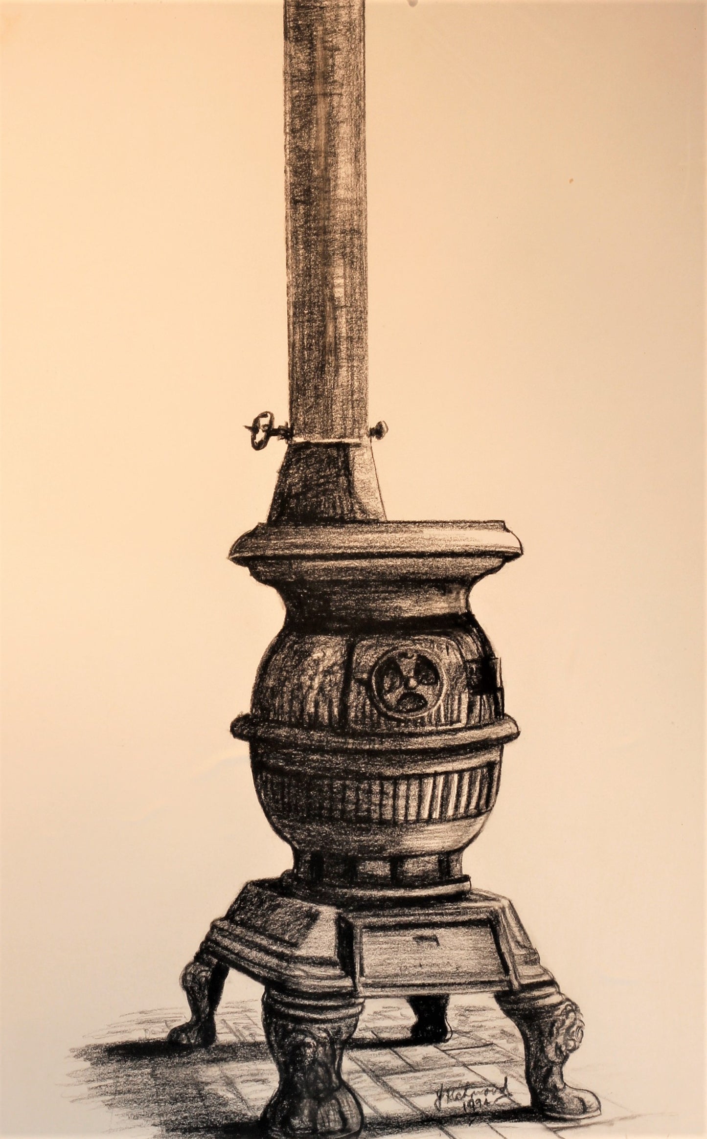 293 POT BELLY STOVE DRAWING