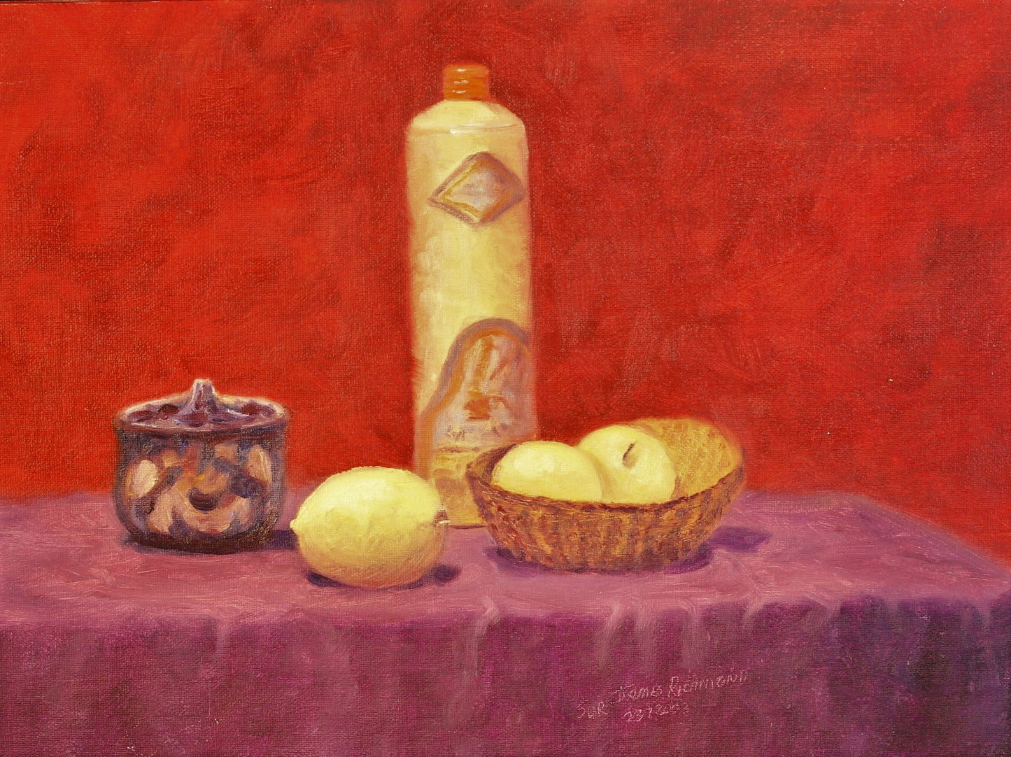 244   LEMMON YELLOW BOTTLE STILLIFE