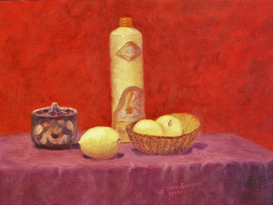 244   LEMMON YELLOW BOTTLE STILLIFE